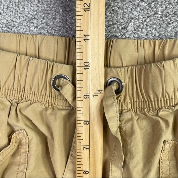 Aerie Cargo Pants Women’s Medium Tan Straight High Rise Elastic Waist Drawstring - Picture 12 of 15